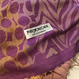Pashmina Purple,Green and Gold Scarf